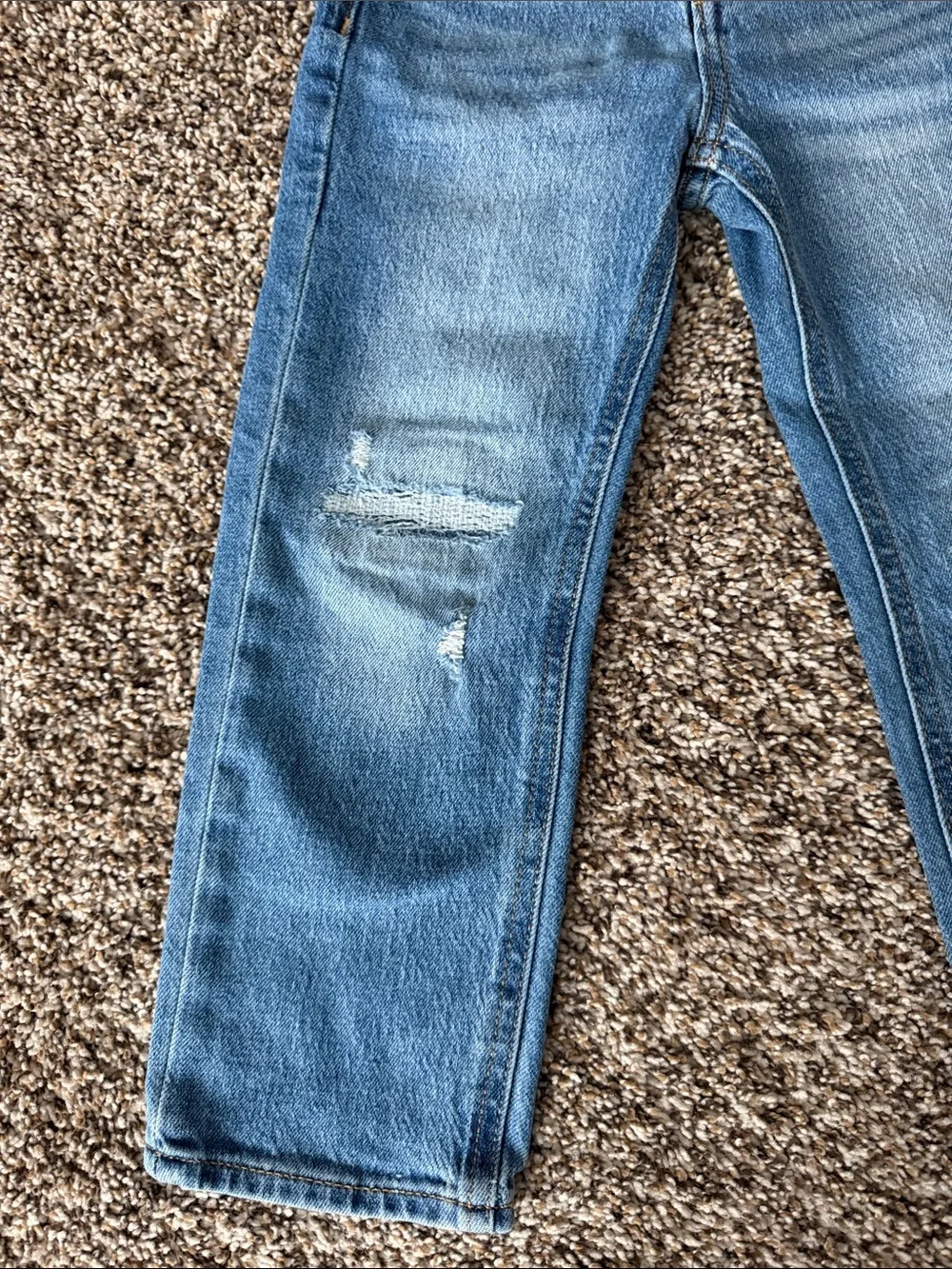 Old Navy Light Blue Kids Straight Jeans with Distressed Knees